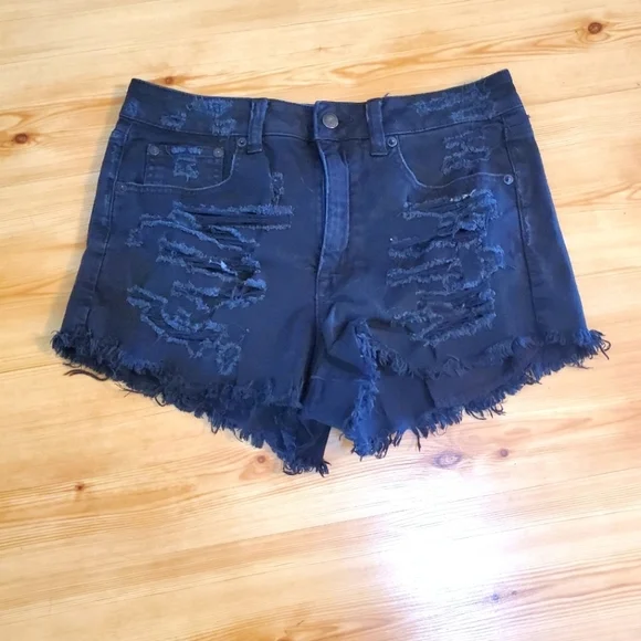 American Eagle Women's Vintage Distressed High Rise Shorts - Picture 1 of 10